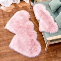 Alfombra De Piel De Oveja Falsa En Forma De Corazón Doble Suave Y Abrazable Alfombra De Zona Para Sala De Estar Decoración De Cama Alfombra Antideslizante Resistente Al Desvanecimiento Para Uso Doméstico Y Hotel - details 13