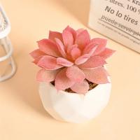 Plantas Artificiales De Suculentas Rosadas Con Maceta Para Decoración De Jardín Y Hogar Fake Bonsai Flor Accesorios De Planta - details 6