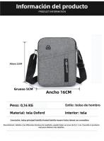 MEJORADA Bolso Bandolera para Hombre de Poliéster – Ligero y Resistente, con Múltiples Bolsillos y Correa Ajustable – Diseño Compacto para Viajes, Trabajo y Uso Diario – Disponible en 5 Colores - details 16