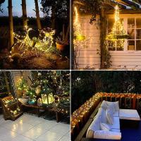 2 Pack Luces Solares De Hadas 300LED Cadena De Luces Solar Al Aire Libre Impermeable 8 Modos Hilo De Cobre Twinkle Luz - details 2