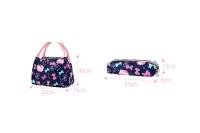 Mochila para niños 3 piezas Rosa Niña Bolsa de Escuela impermeable de nylon with Bolsa de almuerto Caja de pañales para mochildern, bowknot imprimir 6-13 años Niños adolescentes y Estudiantes. - details 0