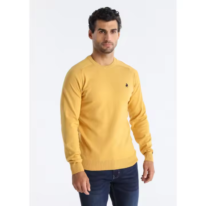 LOIS JEANS - Jersey basico de punto con cuello caja bordado Toro - 1