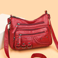 Bolso De Hombro Y Cruzado De Cuero PU Vintage Para Mujer De Alta Calidad Con Multípodos Diseño De Lujo Bolso De Mujer - details 3
