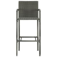vidaXL Conjunto de bar para jardín 3 piezas ratán sintético gris - details 5