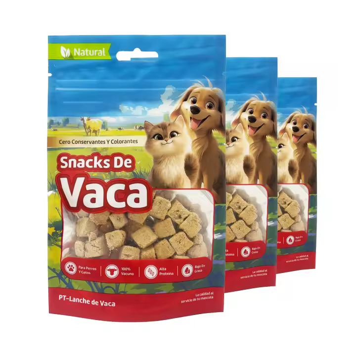 Snacks de Vaca Res Ternera Liofilizados para Perros y Gatos – 100% Naturales, Ricos en Proteínas, Sin Granos, Bajos en Grasa, Sin Aditivos Ternera - 1