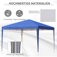 Gazebo aprox. Carpa de Jardín with Bolsa, camping Jardín gazebo, Azul 3x3m Imperable estable a prueba de frío pop up gazebo plegable Protección UV Tienda plegable - details 5