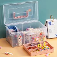 Caja De Almacenamiento Portátil De Doble Capacidad Transparente Multifuncional Para Exteriores Caja De Organización Para DIY Y Costura - details 0