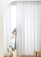 Cortinas De Tulle Transparente Y Opaque Embossadas 1PC Para Sala De Estar Y Dormitorio Cortina De Ventana Y Puerta Con Yarn De Poliéster 100% - details 0