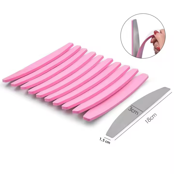 Archito De Uñas De Acero Inoxidable Con 10 Piezas De Papel De Lijar Repuesto Adhesivo Pads De Mano Doble Lado Remover Callos - 1