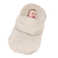 Bolsa De Dormir Para Bebé Recién Nacido Invierno Suave Cálido Tejida Con Lana Suave Manta De Carrito De Bebé Funda De Piernas Unisex - details 4