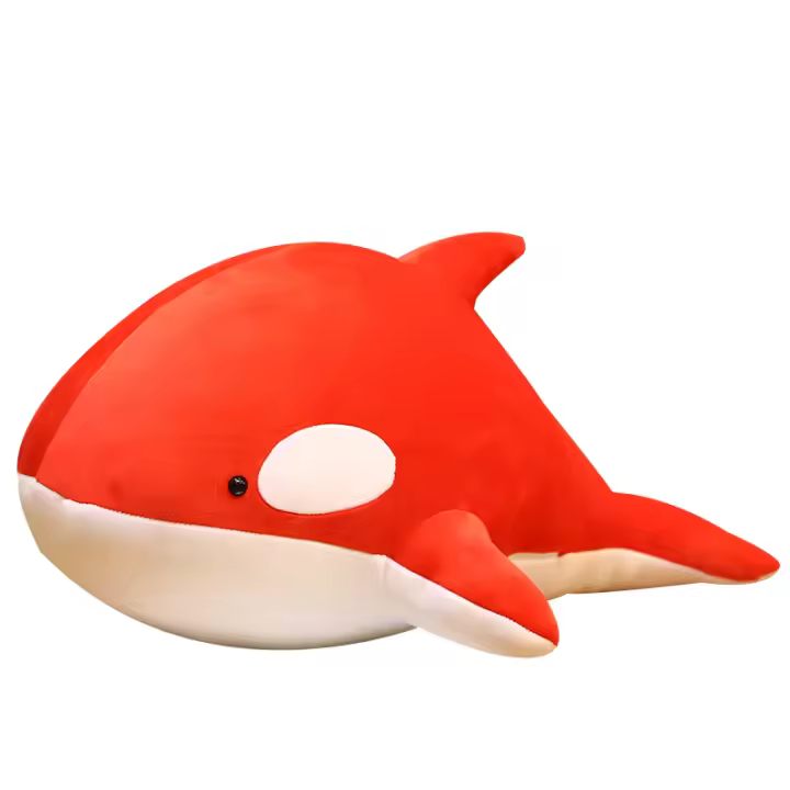 Juguete De Peluche Tiburón Negro Y Rojo 60/80cm Orcinus Orca Ballena Asesina Grande Regalo De Cumpleaños Para Niños Animal Maridojunto - 1