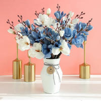 5 Ramas 20 Cabezas De Flores Artificiales De Alta Calidad Magnolia Para Decoración De Hogar Y Bodas Accesorios De Navidad Estilo Otoño - details 2