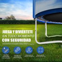 Devessport Cama Elástica Combo 182 Cm con Red - Diversion Garantizada para Niños Exterior con Red de Seguridad | Trampolín Infantil Resistente para Jardín | Cama Elástica 50 KG para Toda la Familia - details 0