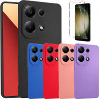 Funda + Protector Cristal Vidrio Templado (Opcional) Para XIAOMI REDMI NOTE 13 PRO 4G Proteccion 3D Cámara Cubre Cámara, Carcasa TPU Silicona Suave Mate, Color Negro Azul Rojo Rosa Morado, Ajuste Perfecto, Acceso Conector Carga Auricular, Meloenvias mle26 - details 0
