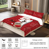 Juego De Cama Navideño 3 Piezas Con Estampado De Santa Claus (1 Funda De Edredón + 2 Fundas De Almohada) Set De Ropa De Cama Suave Y Cómoda - details 11