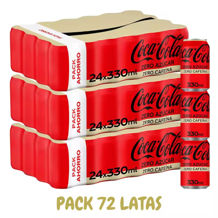 Pack 72 Cola-Cola Zero-Zero 33cl lata NACIONAL - 1