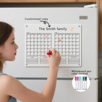 Tablero De Memoria Magnético De Acrílico Para El Hogar Con Adhesivo De Refrigerador Transparente Para Escribe Y Borrar Planificador De Mensajes - details 3