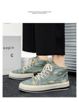 Zapatos De Lona Para Hombre Con Cordones Estilo Clásico Casual Altas Mocasines De Caminar Juvenil Rundown Para Cricket - details 3