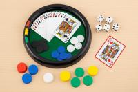 Set de Poker y Juegos de Mesa – Con Fichas, Dados, Baraja y Bandeja Redonda | Juego Familiar y de Casino - details 0