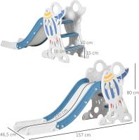 Tobogán Infantil de 18-36 Meses Tobogán para Niños 157 cm con 3 Escaleras Antideslizantes Carga 30 kg para Interior Hogar Azul y Gris - details 2