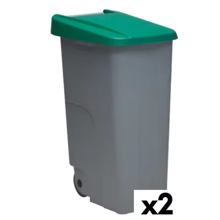 Cubo de Basura con Ruedas Denox 85 L Verde 58 x 41 x 76 cm - 1