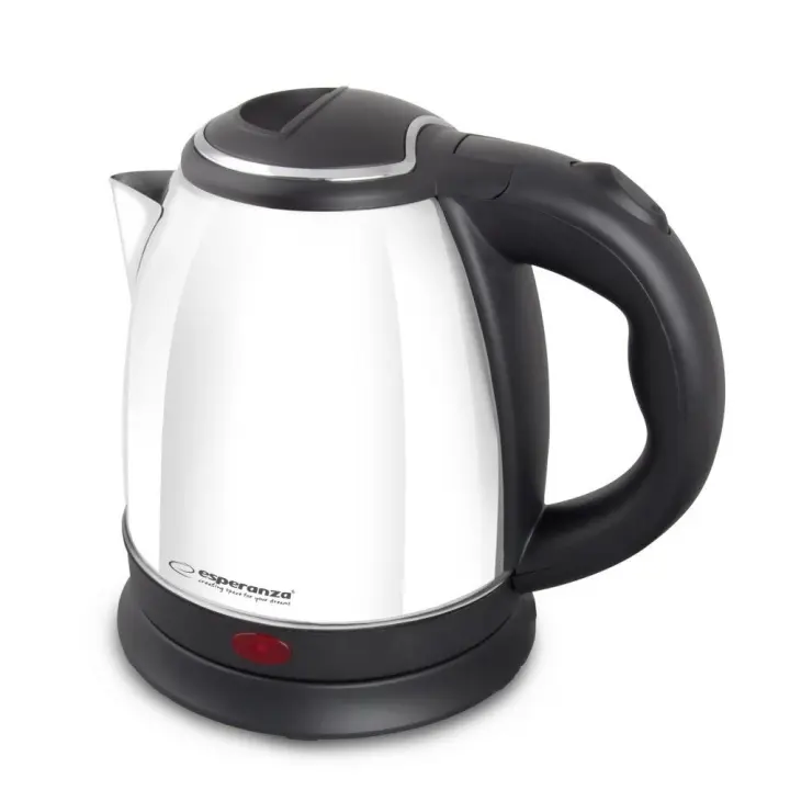 Esperanza ekk128w electric kettle 1L with 1350W power, stainless steel and plastic body, wireless control, 360° rotary base, and auto shut-off, perfect for fast boiling water heating. - 1