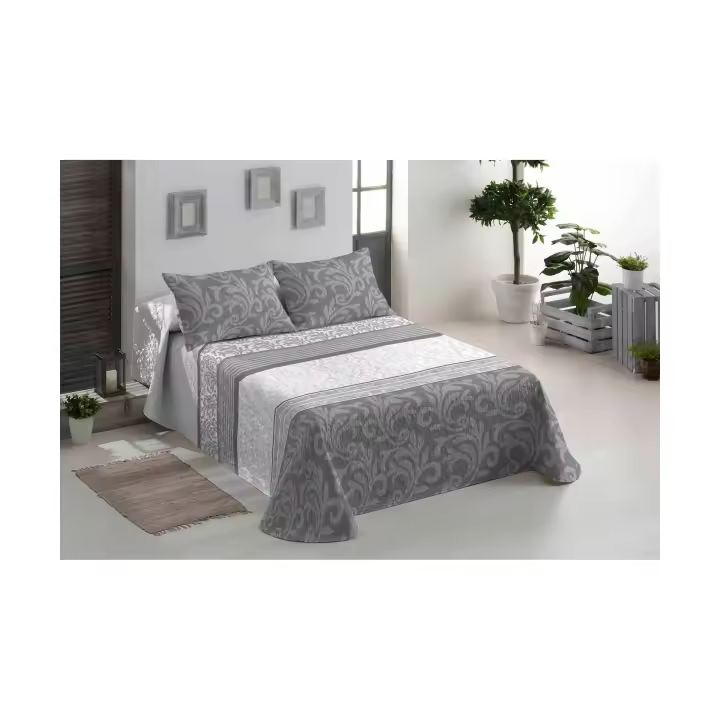 Colcha Bouti Bremen - Estampado Moderno - 100% Poliéster Microfibra - Incluye Funda de Cojín - 1