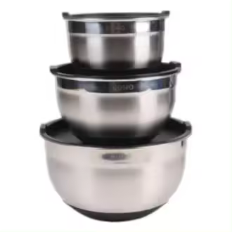 Romo Set De 3 Ensaladeras RO-SB3A – Acero Inoxidable 16-20-24 Cm - TUPPERS - 1