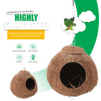 Juguete De Masticar Para Pájaros Natural Nido De Coco Accesorios Para Mascotas Leopardo Gecko Cotorra Pequeños Pájaros Algodón - details 1