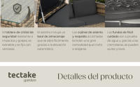 Tectake - Conjunto de ratán Siena | Componentes agrupables | Cojines extraíbles y muy cómodos | Práctica caja de almacenamiento con amortiguador - details 3