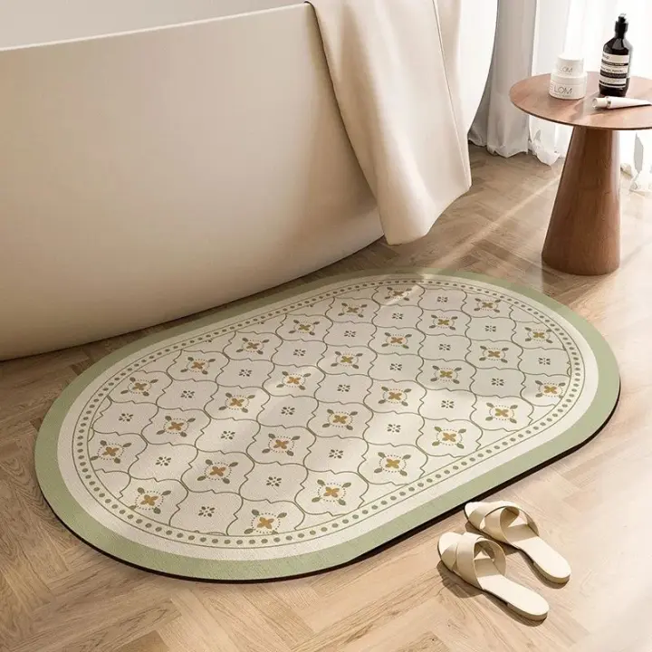 VIKAMA Alfombra De Baño Americano Antideslizante De Arcilla De Diatomeas Para Puerta De Toilette Absorbente Fácil De Manages - 1