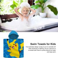 Poncho toalla niños de Pokémon Pikachu, Toalla de Playa Infantil  Pokémon Pikachu con Capucha Toalla de Baño Poncho Toalla Poncho para Niñas Niños de 2 a 8 años de 60cm x 60cm, 300gsm - details 1