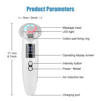 Nuevo instrumento de belleza con control de temperatura y compresas de hielo frío y caliente, microcorriente EMS, instrumento multifunción para el rejuvenecimiento con fotones reafirmante y lifting en el hogar. - details 6