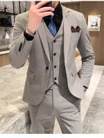 Traje De Boda Elegante Y Casual Para Hombres Estilo Británico Coreano Slim Conjunto De Chaqueta Chaleco Y Pantalones Para Oficina Y Celebraciones - details 20