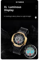 Reloj Deportivo Para Hombre Synoke Resistente Al Choque Pantalla LED Reloj Militar Impermeable 5Bar Con Alarma Y Cronómetro Diseño Delgado - details 6