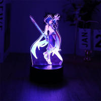 Lámpara 3D Anime Genshin Impact Luces Nocturnas LED Decorativas Toque Inteligente Para Dormitorio Regalo De San Valentín Decoración De Hogar - details 1