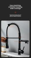 Mezclador de cocina de acero inoxidable sus304 negro mate con rociador extraíble, diseño industrial, 1 o 3 orificios, para cocinas rústicas, autocaravanas, lavanderías, casas móviles, pubs y mucho más. - details 6