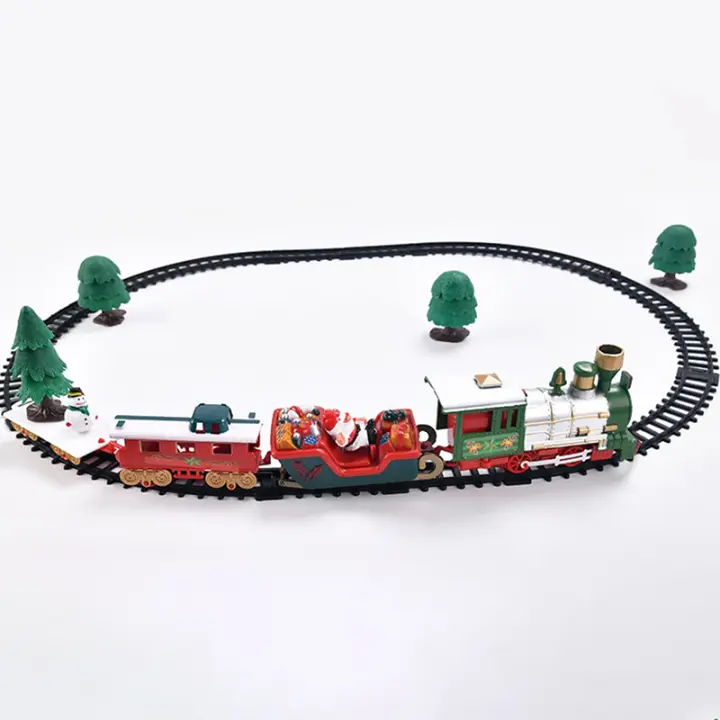 Juguete Eléctrico De Tren Navideño Decoración De Árbol De Navidad Con Sonido Y Luz Carro De Ferrocarril En Marco Regalos De Navidad - 1