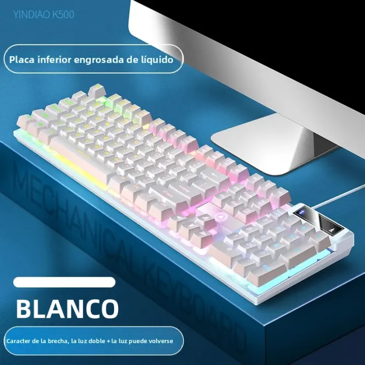 Teclado De Juego 104 Teclas Con Retroiluminación Colorida Teclado Cableado Sentido Mecánico Para Computadora Periféricos E-sports Para Desktop Laptop - 1
