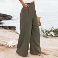 Pantalones Anchos Para Mujer Cintura Alta Elástica Trasera Negocios Casual Largo Pantalones Regulares De Pierna Recta Para Otoño/Invierno - details 10