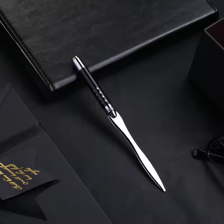 Cuchillo Para Abrir Letras De Metal En Forma De Sobres 1pc Regalo Creativo Para Oficina Hoja De Acero Inoxidable Para Cortar - 1