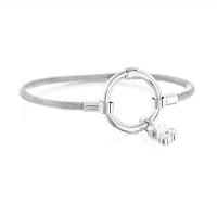 S925 sterling silver bear decorative ring & wire braided bracelet European and American fashion exquisite braided bracelet simple and versatile women's silver jewelry - details 11