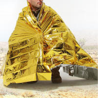Manta Térmica Impermeable Y Viento Para Supervivencia En Exteriores Kit De Rescate Militar Primeros Auxilios Para Camping Y Senderismo - details 2