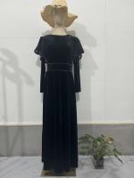 Vestido Largo Elegante Y Sencillo Para Mujer En Color Negro Slim Estilo Cumpleaños Otoño Con Manga Larga Y Corte Bodycon - details 1