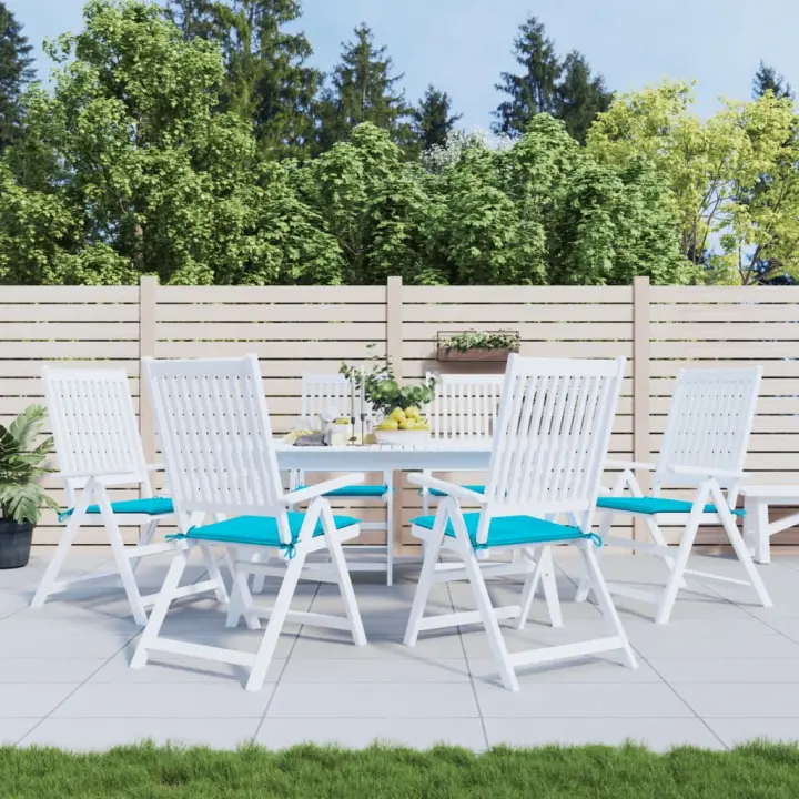 vidaXL Cojines para silla de jardín 6 uds tela turquesa 50x50x3 cm - 1
