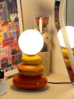 Lámpara De Mesa LED De Cerámica En Naranja/Azul/Castaño Para Dormitorio Escritorio Iluminación De Ambiente Luz Nocturna Decoración De Habitación Estilo Moderno - details 0
