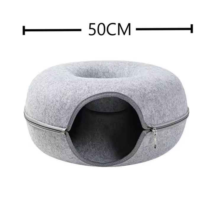 Túnel Donut Para Gatos Juguete Interactivo De Playa Cama Dual Para Cochinillos Conejos Algodón 100% Material Para Gatos Adiestramiento Para Gatos Jóvenes - 1