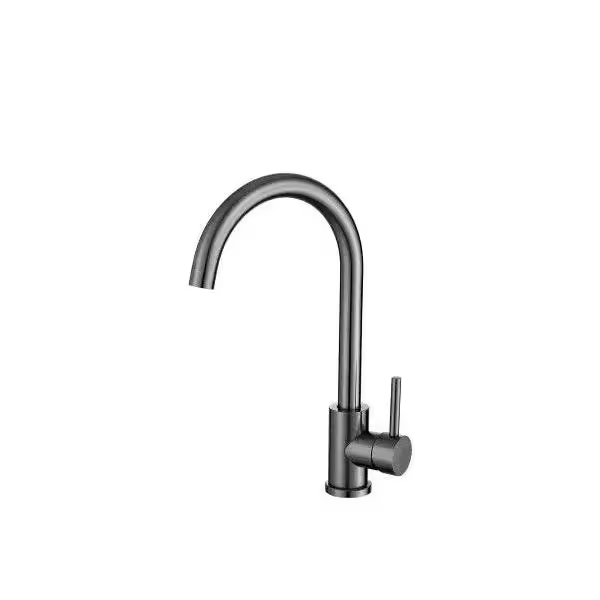 VALAZ Misisipi Grifo monomando para cocina de estructura redonda y giratoria color gun metal - 1