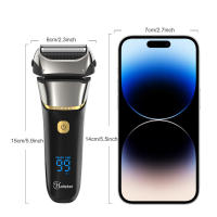 Hatteker Afeitadora Eléctrica Foil 4D Recargable Para Hombres Afeitadora De Barba Máquina De Afeitar IPX6 Limpieza 8000rpm HT-909 - details 11