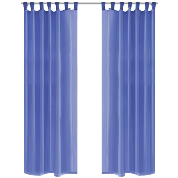 vidaXL 2x Cortinas Transparentess 140x225cm Visillo Ventana Decoración Color Blanco,  Crema,  Tuquesa y mas - 1